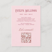 アーチフォトピンクボウヘアQRコード 名刺 (裏面)
