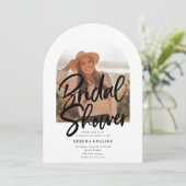 アーチフォトブラシ書道ブライダルシャワー 招待状 (スタンド正面)