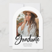 アーチフォトブラシ書道卒業招待状 招待状 (正面)