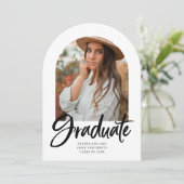 アーチフォトブラシ書道卒業招待状 招待状 (スタンド正面)