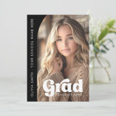 アーチフォトブラックレトログラード卒業 案内状 (スタンド正面)