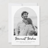 アーチフォトプレイドカップルのクリスマス シーズンカード (正面)