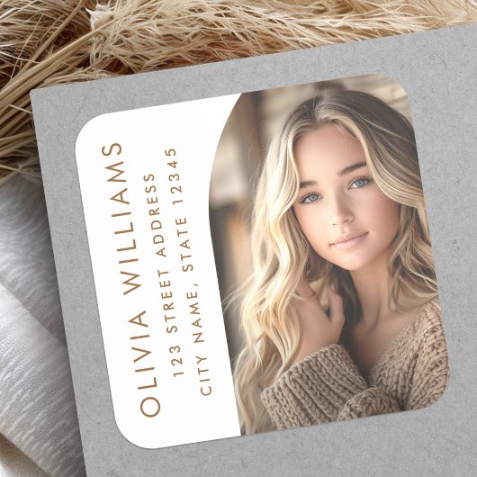 アーチフォトホワイトグラード卒業差出人住所 スクエアシール