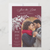 アーチフォトボタニカルな葉ブルゴーニュ灰色 セーブザデート (正面)