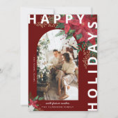 アーチフォトポイモダンンシエッタフローラクリスマス シーズンカード (正面)