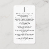 アーチフォトメモリアル葬儀祈りの言葉カード 名刺 (裏面)