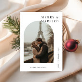 アーチフォトメリーとク結婚したリスマス結婚のホワイト シーズンカード