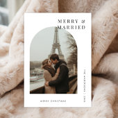 アーチフォトメリーとク結婚したリスマス結婚のホワイト シーズンカード