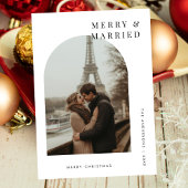 アーチフォトメリーとク結婚したリスマス結婚のホワイト シーズンカード