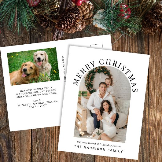 アーチフォトメリーエレガントクリスマス シーズンポストカード