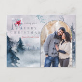 アーチフォトメリークリスマスニューホームフォレストムービング シーズンポストカード (正面)