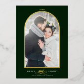 アーチフォトメリー&ブライトゴールドフォイルホリデーカード 箔招待状 (正面)