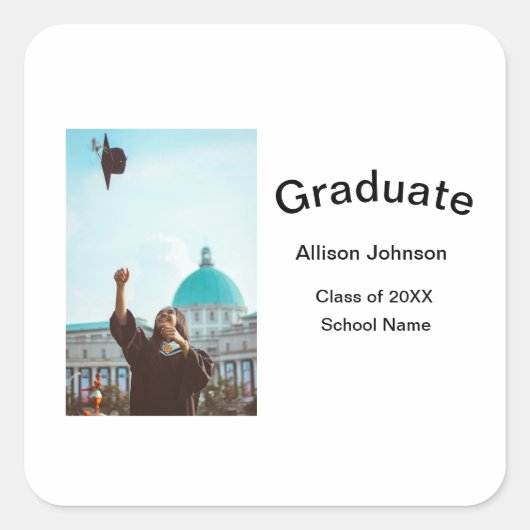 アーチフォトモダンエレガントシンプル卒業会 スクエアシール (正面)