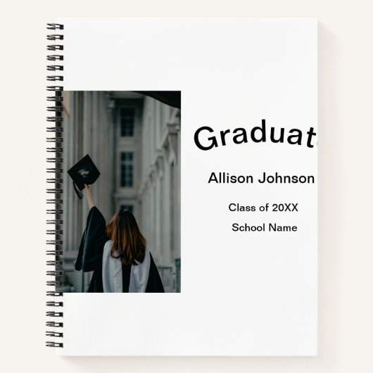 アーチフォトモダンエレガントシンプル卒業会 ノートブック (正面)
