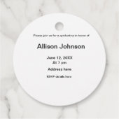 アーチフォトモダンエレガントシンプル卒業会 フェイバータグ (裏面)