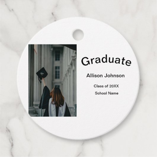 アーチフォトモダンエレガントシンプル卒業会 フェイバータグ (正面)