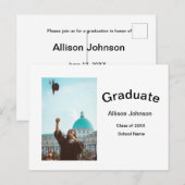 アーチフォトモダンエレガントシンプル卒業会 ポストカード (正面/裏面)