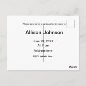 アーチフォトモダンエレガントシンプル卒業会 ポストカード (裏面)