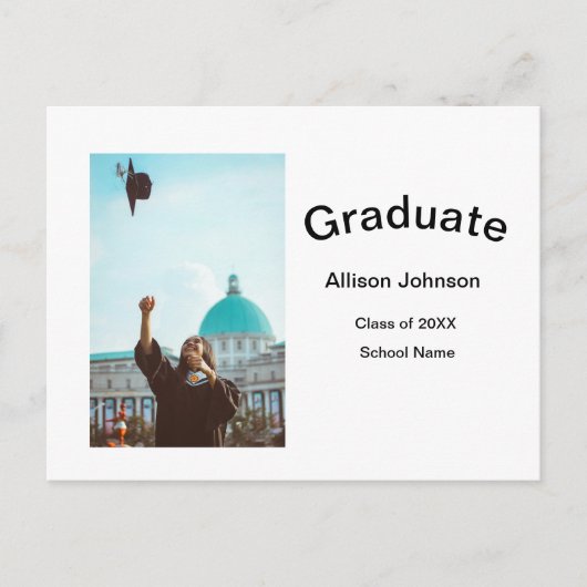 アーチフォトモダンエレガントシンプル卒業会 ポストカード (正面)