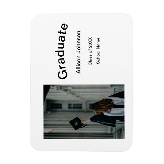 アーチフォトモダンエレガントシンプル卒業会 マグネット (縦)