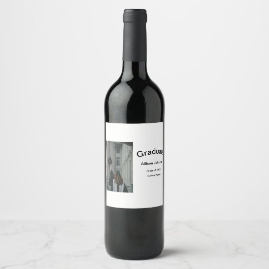 アーチフォトモダンエレガントシンプル卒業会 ワインラベル (正面)
