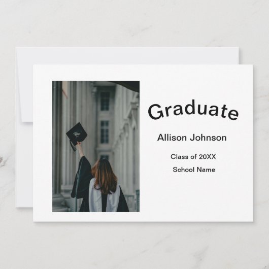 アーチフォトモダンエレガントシンプル卒業会 招待状 (正面)