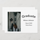 アーチフォトモダンエレガントシンプル卒業会 招待状 (正面/裏面)