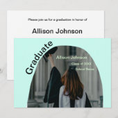 アーチフォトモダンエレガントシンプル卒業会 招待状 (正面/裏面)