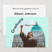 アーチフォトモダンエレガントシンプル卒業会 招待状 (正面/裏面)