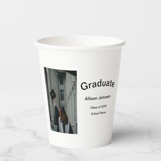 アーチフォトモダンエレガントシンプル卒業会 紙コップ (正面)