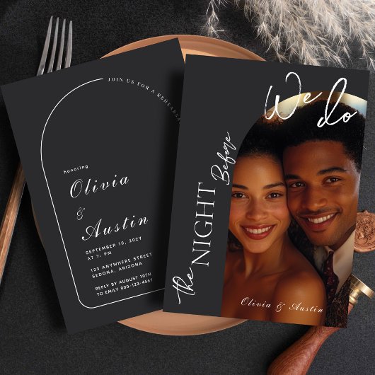 アーチフォトリハーサルディナーを行う前の夜 招待状