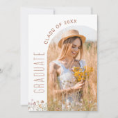 アーチフォトワイルドフラワー開花卒業パーティー 招待状 (正面)