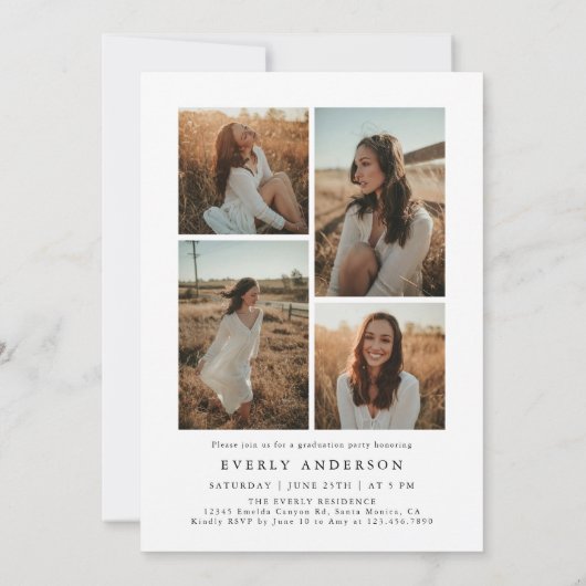 アーチフォト卒業パーティー招待状発表 招待状 (裏面)