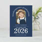 アーチフォト幼稚園卒業2025ネイビーブルー 案内状 (スタンド正面)