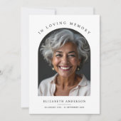 アーチフォト愛モダン深い思い出の葬儀 サンキューカード (正面)