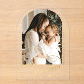 アーチフォト金ゴールドメリークリスマスシックなホリデーカード アクリル招待状 (正面)