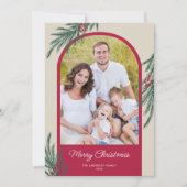 アーチフォト ウィンター グリーンナー マリークリスマス シーズンカード (正面)