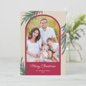 アーチフォト ウィンター グリーンメリークリスマス シーズンカード (スタンド正面)