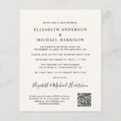 アーチフォトQRコードクリームウェディングレセプション招待状 (裏面)