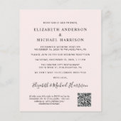 アーチフォトQRコードピンクウェディングレセプション招待状 (裏面)