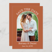 アーチフレモダンーム写真焦げオレンジ セーブザデート (正面/裏面)