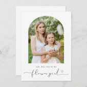 アーチフレームは私のフラワーガールカード サンキューカード (正面/裏面)