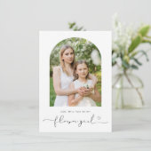 アーチフレームは私のフラワーガールカード サンキューカード (スタンド正面)