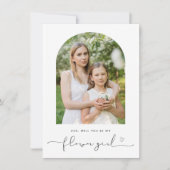 アーチフレームは私のフラワーガールカード サンキューカード (正面)