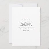 アーチフレームは私のメイド・オブ・オーナー(花嫁付き添い人)カード サンキューカード (裏面)