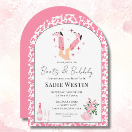 アーチフレームカウボーイブーツ&バブリーブライダルシャワー 招待状