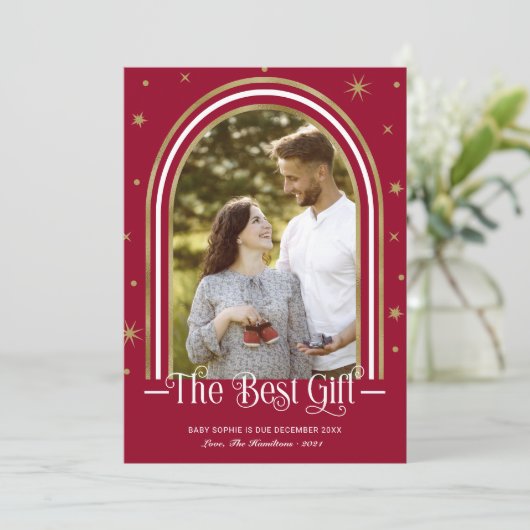 アーチフレームクリスマス妊娠発表 シーズンカード (スタンド正面)