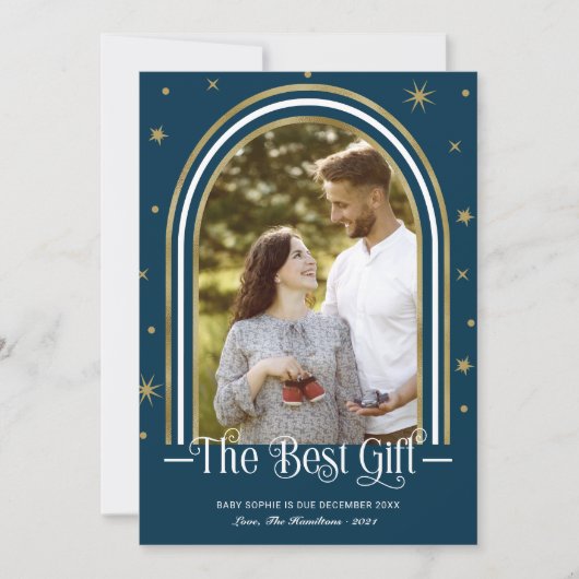 アーチフレームクリスマス妊娠発表 シーズンカード (正面)