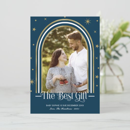 アーチフレームクリスマス妊娠発表 シーズンカード (スタンド正面)