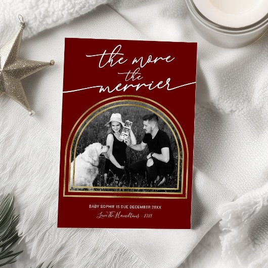 アーチフレームクリスマス妊娠発表 シーズンカード